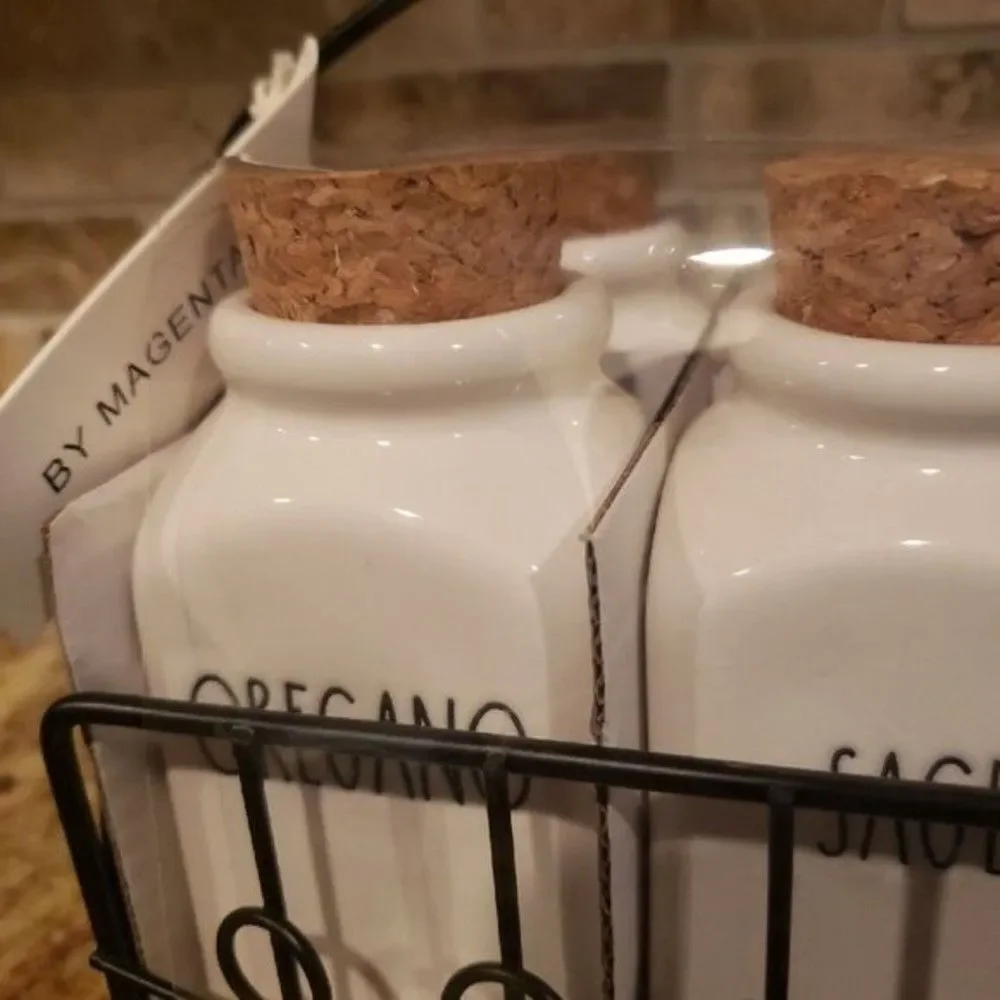 Rae Dunn Spice Rack Rosemary Thyme Parsley Oregano New